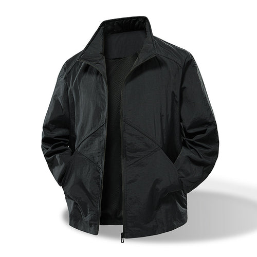 Herren Leichte technische Windjacke mit Mesh‑Futter und Stehkragen Drune