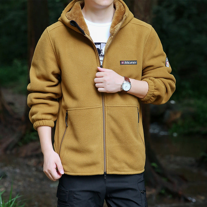 Herren Fleecejacke mit Kapuze Drune