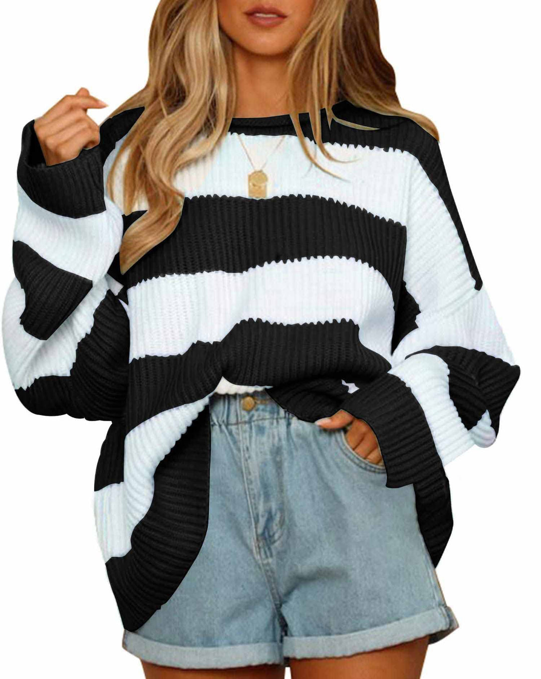 Damen Strickpullover mit oversized Schnitt Drune