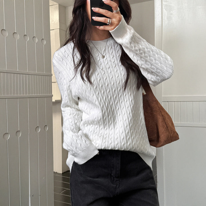 Damen Ausgefallener Strickpullover Drune