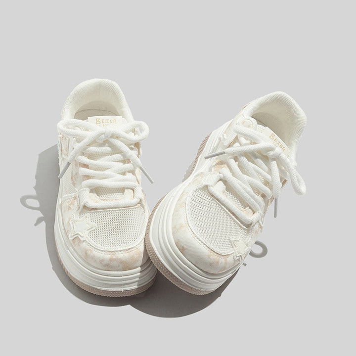 Damen Sneakers im sportlichen Style mit dekorativem Sternen-Muster und atmungsaktiven Obermaterialien Drune