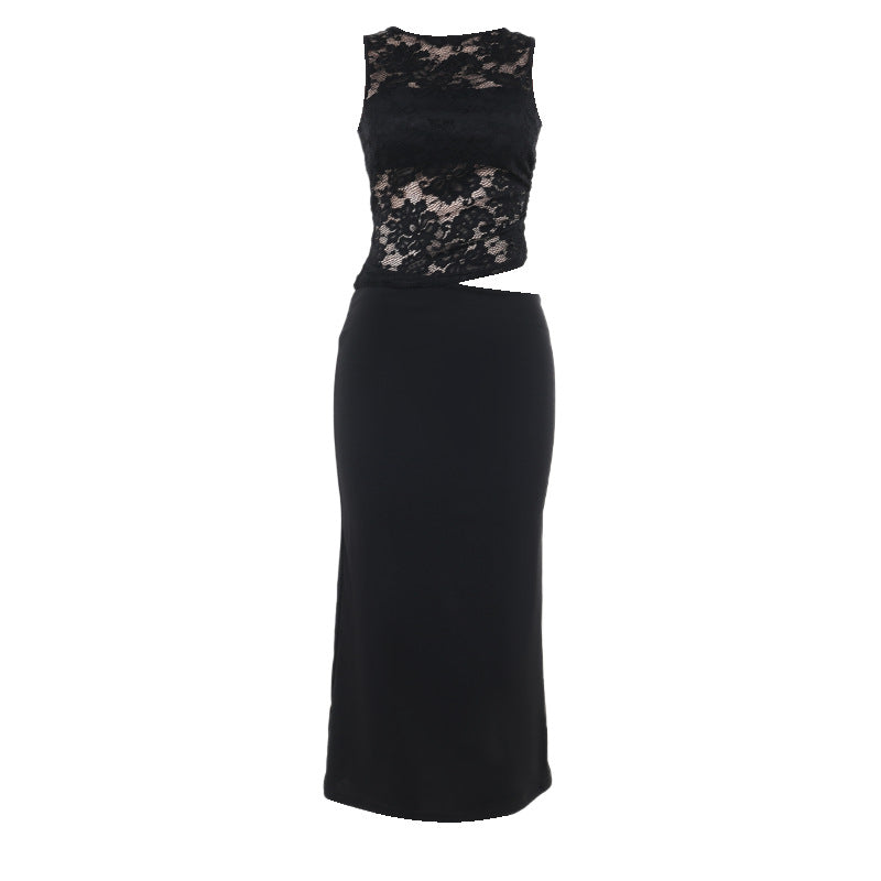 Damen Elegantes Spitzen-Maxi-Kleid mit figurformendem Design Drune