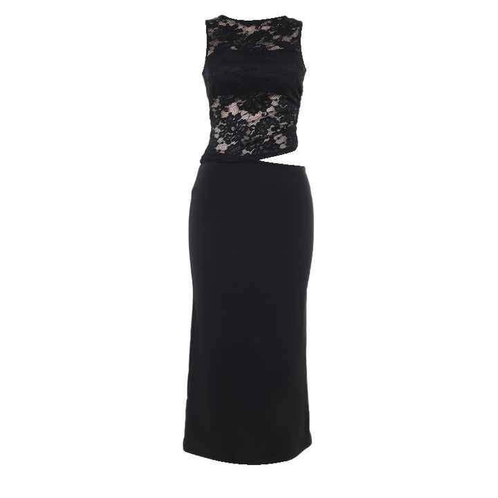 Damen Elegantes Spitzen-Maxi-Kleid mit figurformendem Design Drune