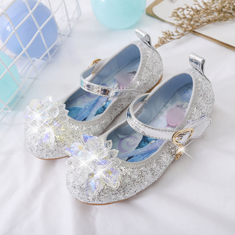 Mädchen Glitzernde Ballerina-Sandalen mit Blumenapplikationen Drune