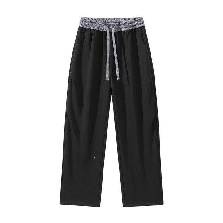 Herren Gerade geschnittene Lounge-Jogginghose mit elastischem Kordelbund & Seitentaschen Drune