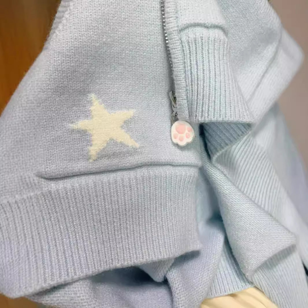 Damen Kapuzenjacke mit verspielten Tiermotiven und Pompoms Drune