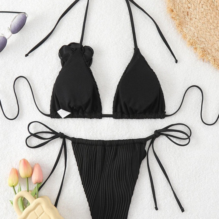Damen Triangel-Bikini mit floralem Akzent Drune