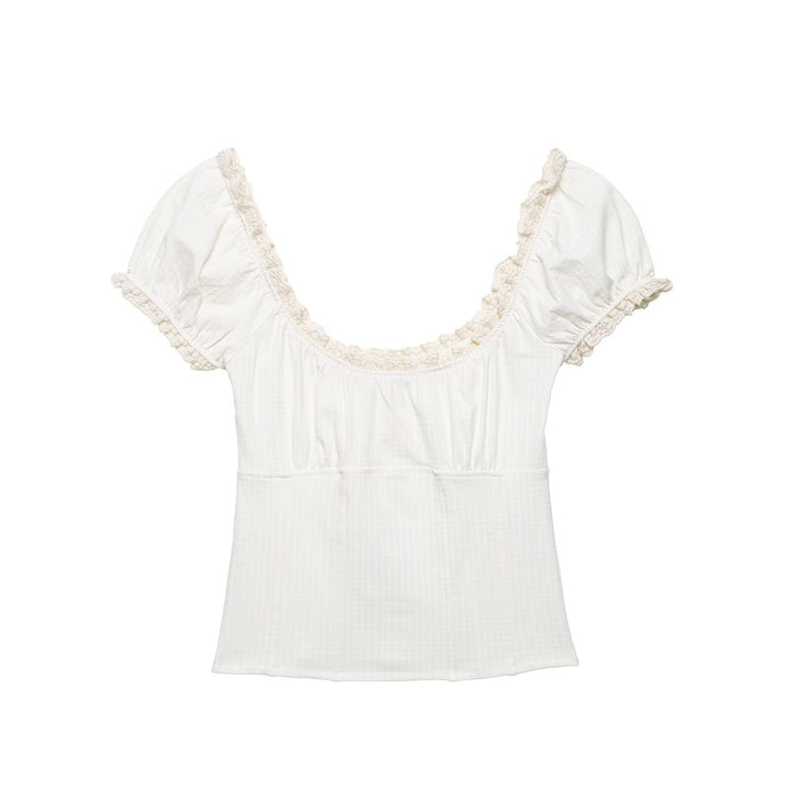 Damen Oberteil mit elegantem Rüschensaum Drune