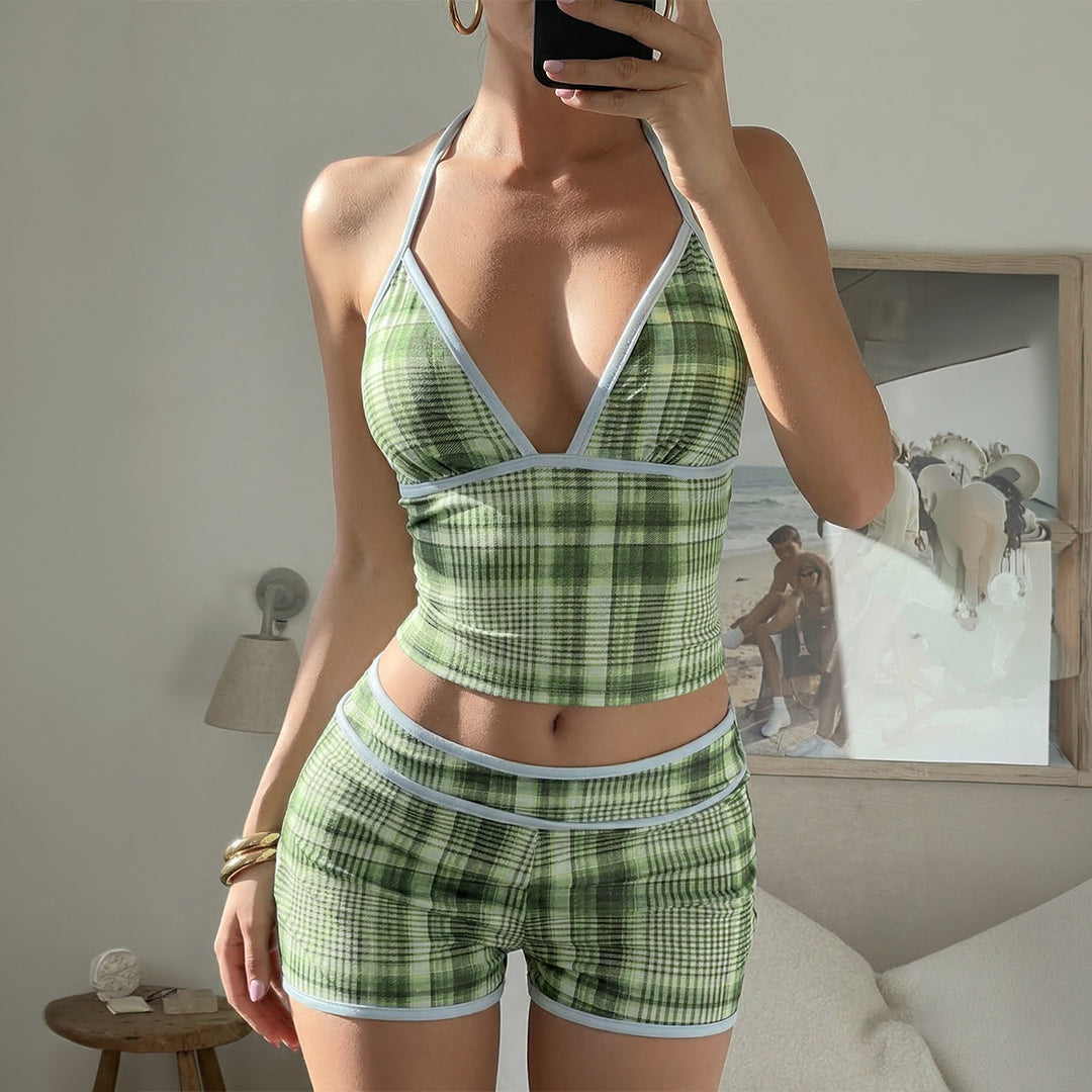 Damen Sportliches Set mit besonders weichem Material und modischem Karomuster Drune