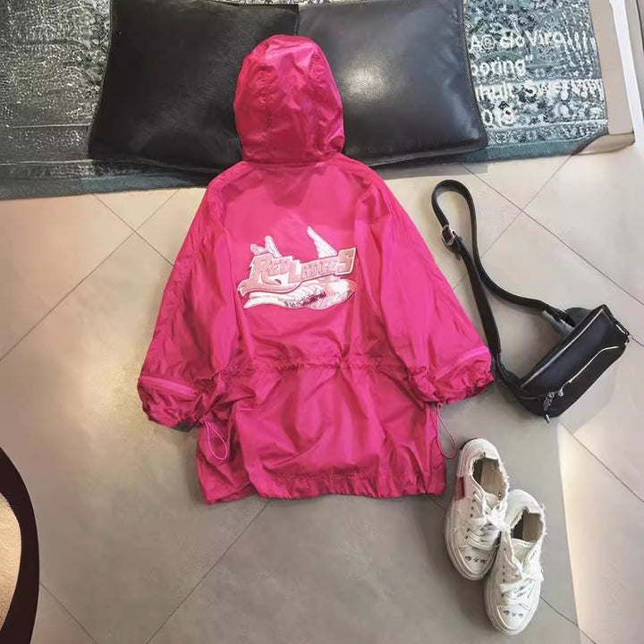 Damen Modische Übergangsjacke mit Kapuze und praktischen Taschen Drune
