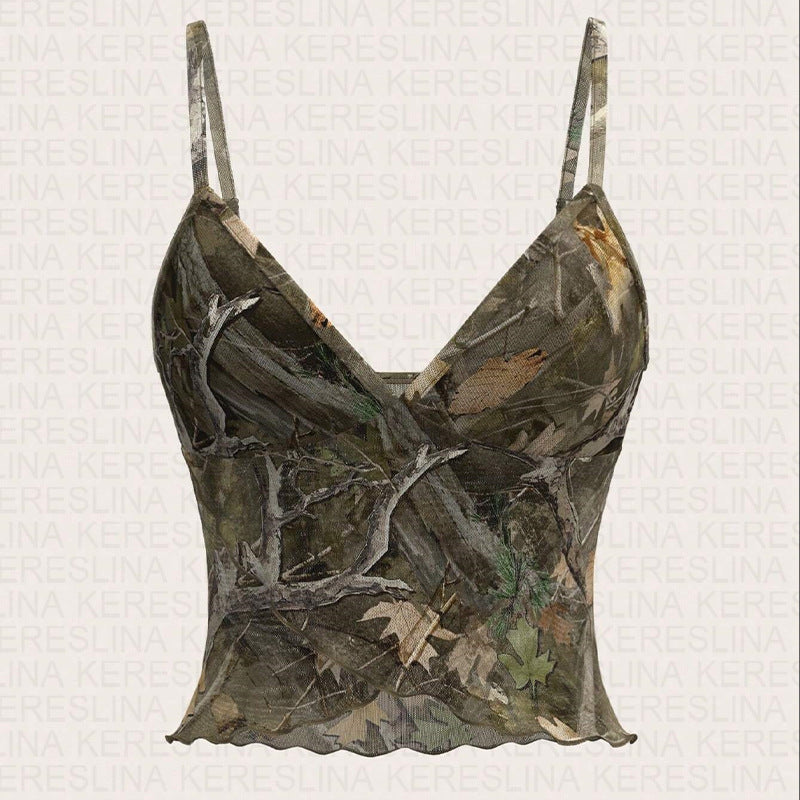 Damen Camouflage Top Drune