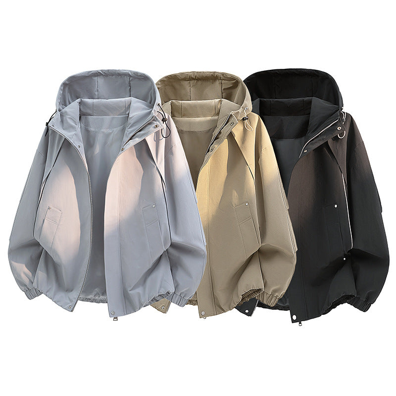 Unisex ultraleichter Softshell-Kapuzenblouson mit elastischen Bündchen und verdecktem Reißverschluss Drune