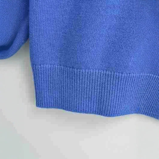 Damen Fein gestrickte Rundhals-Strickjacke mit Knopfleiste und Rippbündchen Drune