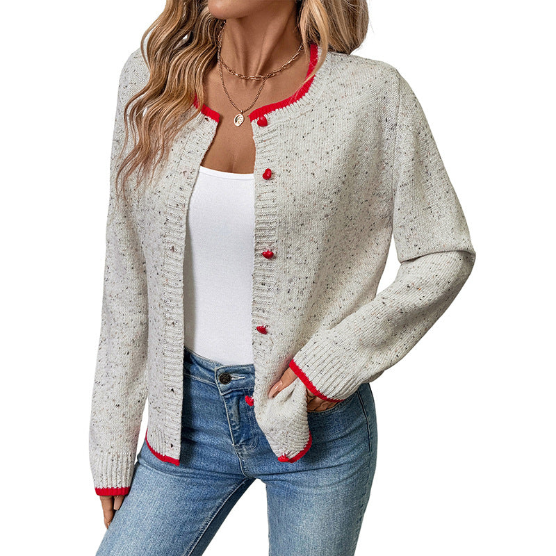 Damen Kuschelige Strickjacke mit Knopfdetails Drune