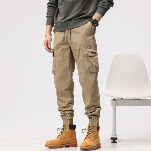 Herren Multifunktionale Cargo-Joggerhose mit Reißverschluss-Beinabschluss und großen Klappentaschen Drune