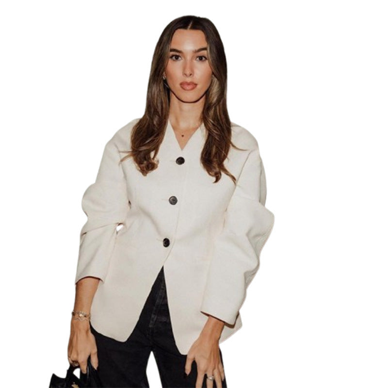 Damen modischer Blazer mit voluminösen Ärmeln Drune