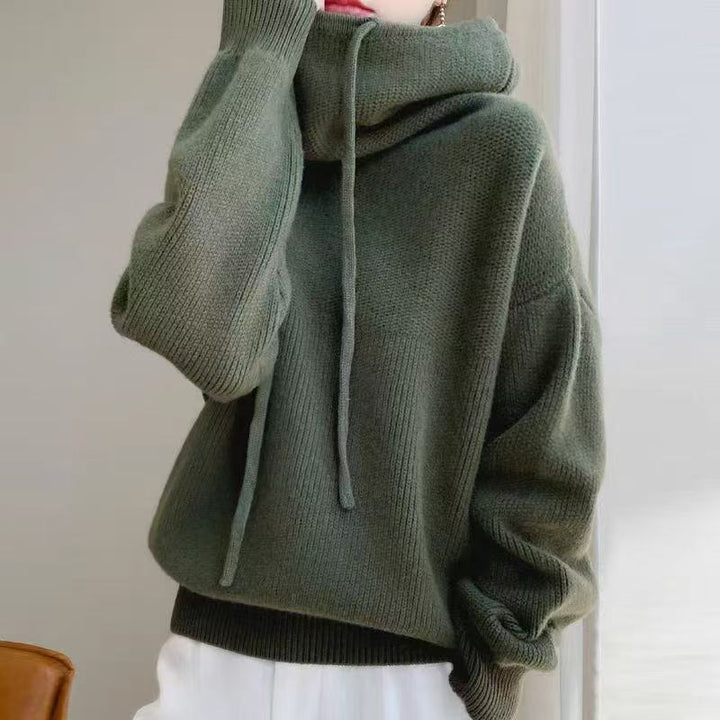 Damen Cozy Hoher Hals Pullover Sweater Drune