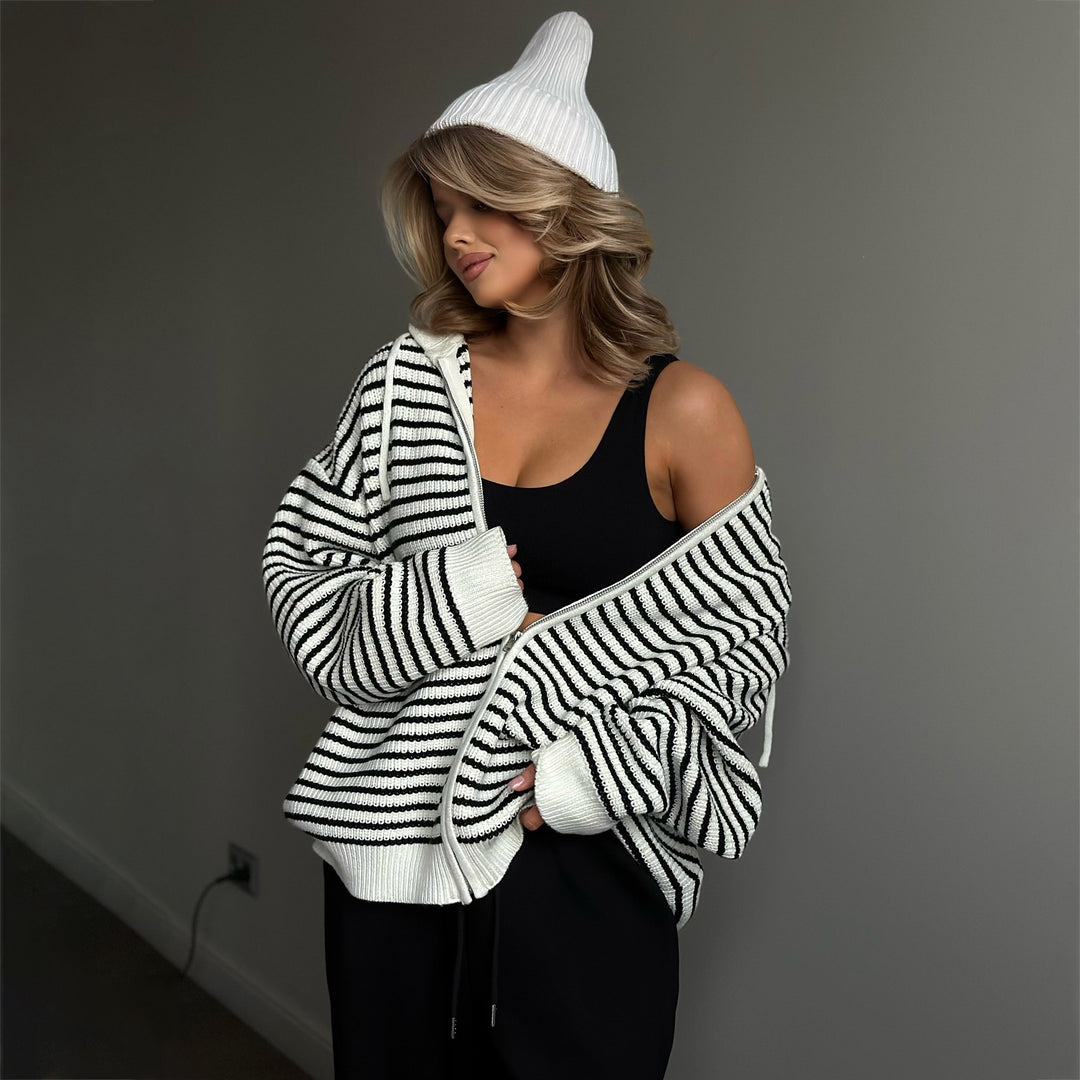 Damen Strickjacke mit gestreiftem Design Drune