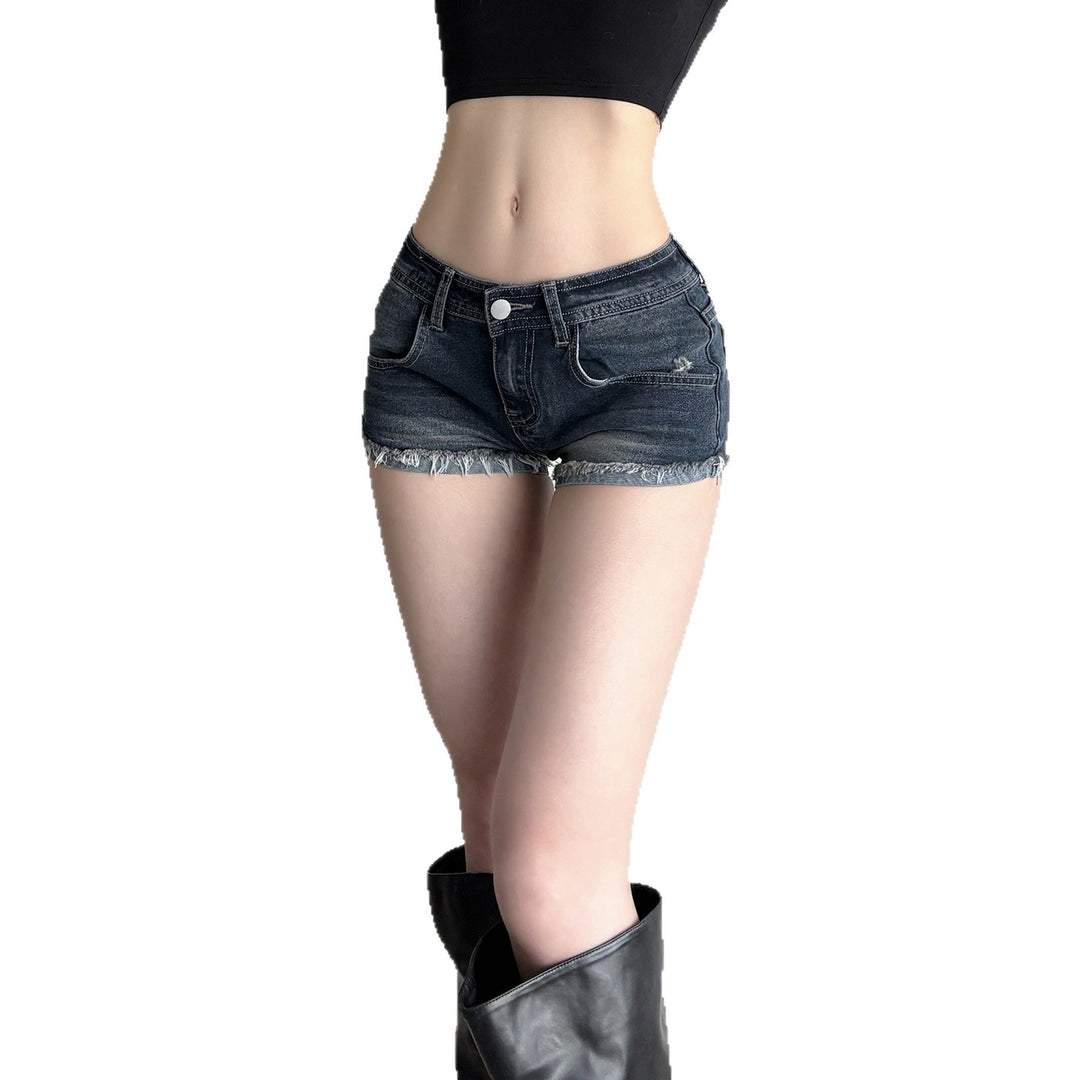 Damen Denim-Shorts mit ausgefranstem Saum Drune