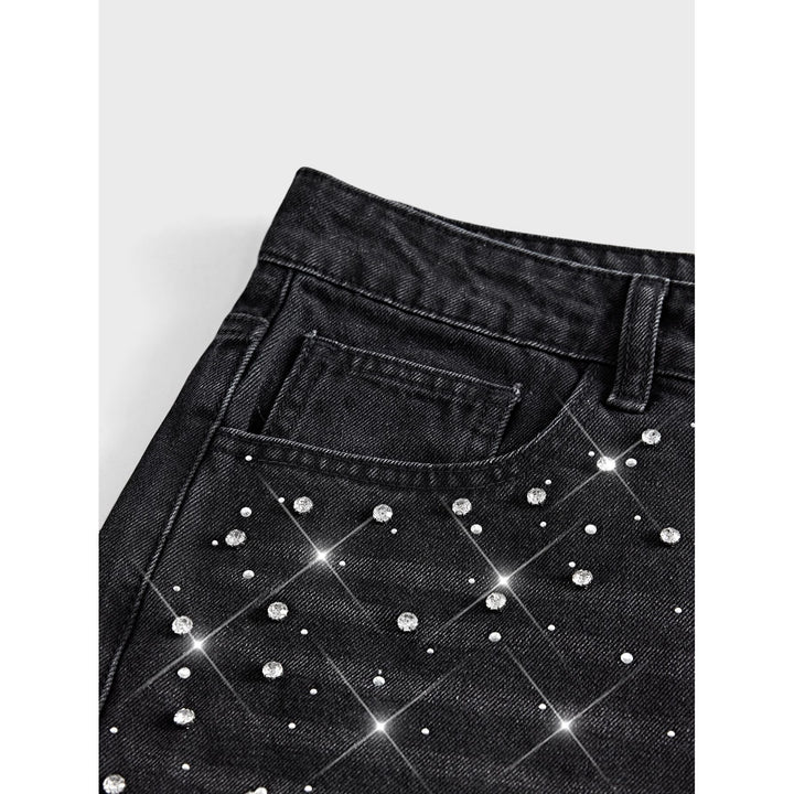 Damen Veredelte Jeans mit weitem Bein Drune