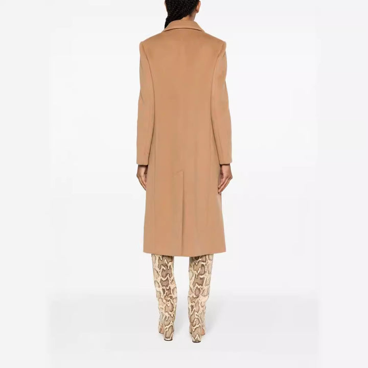 Damen Einreihiger Wollmix-Longcoat mit Ein-Knopf‑Verschluss und Pattentaschen Drune
