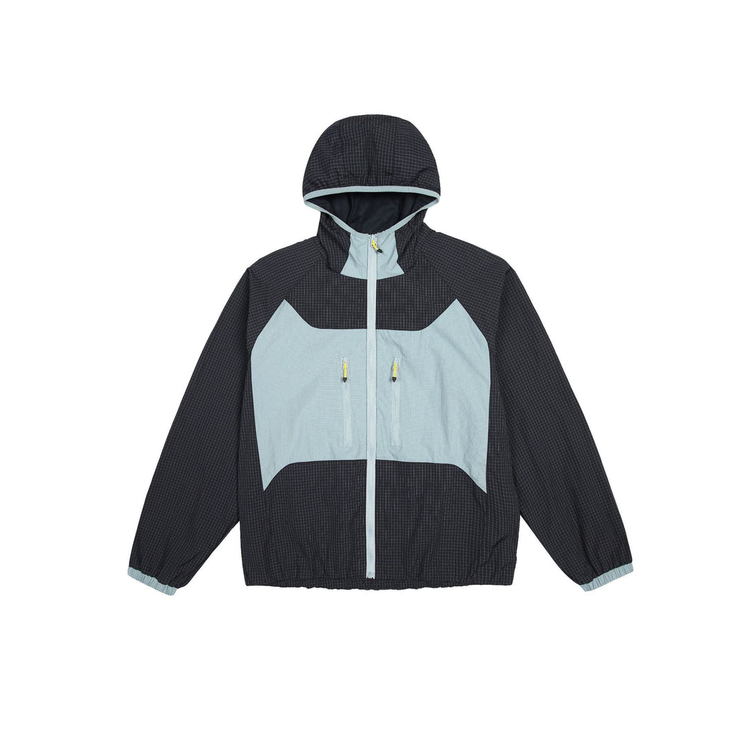 Unisex Leichte Kapuzen-Windjacke mit Ripstop‑Material, Colourblock‑Einsätzen und Fronttaschen Drune