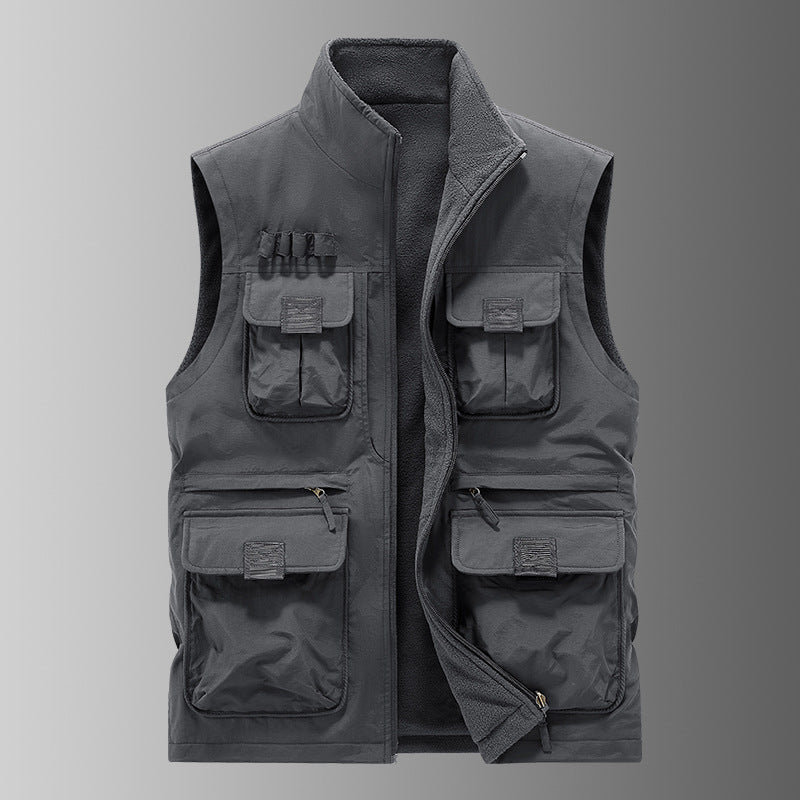 Herren Multifunktionale Utility‑Weste mit Fleecefutter & Mehrfach‑Taschen Drune
