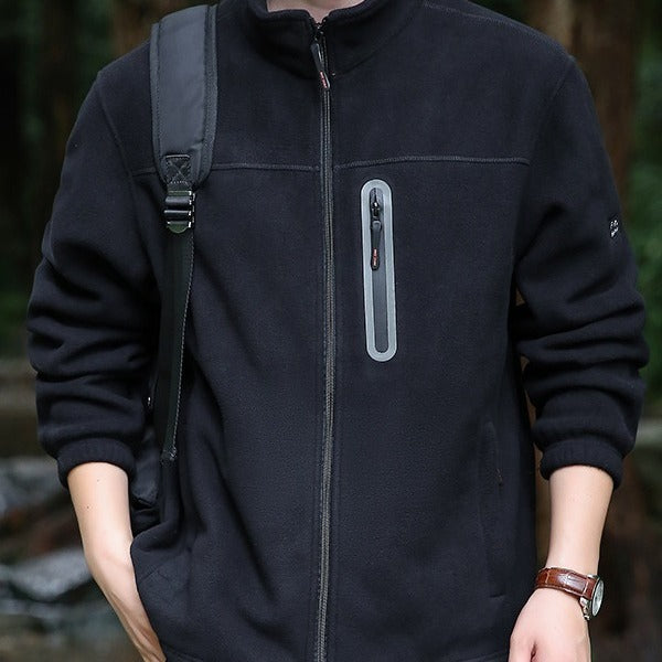 Herren Atmungsaktive Microfleecejacke mit wasserabweisender Brustreißverschluss-Leiste und Stehkragen Drune