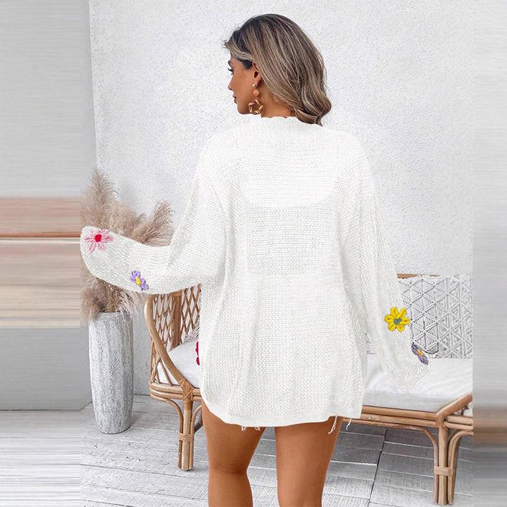 Damen Strickjacke mit floralem Design Drune