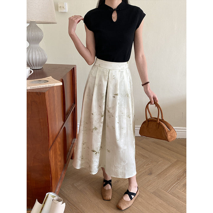 Damen Eleganter Maxirock mit floralem Muster Drune