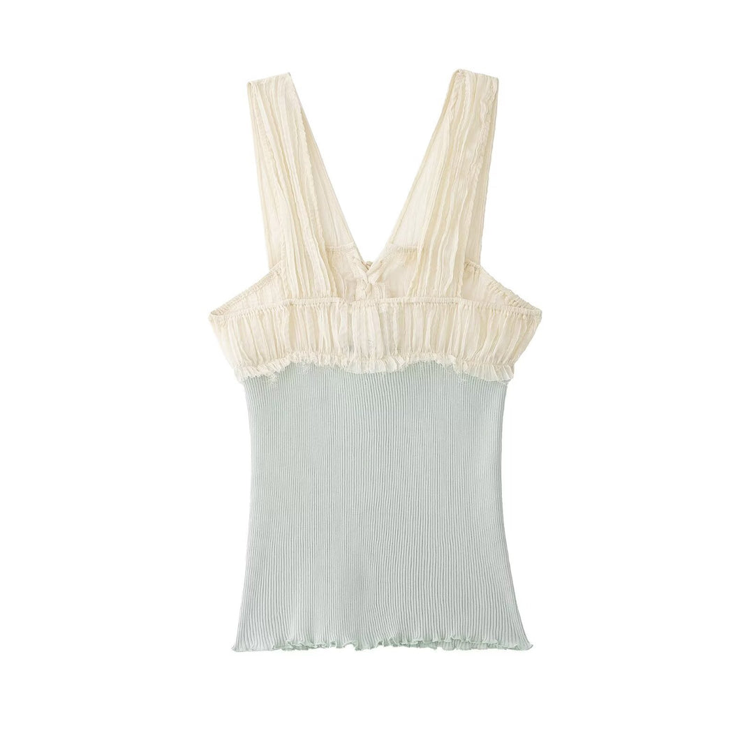 Damen Top mit raffinierten Rüschendetails und zartem Schnitt Drune