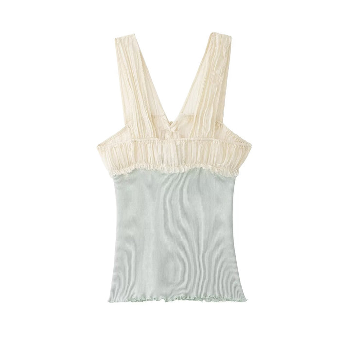 Damen Top mit raffinierten Rüschendetails und zartem Schnitt Drune