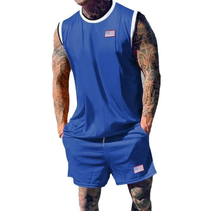 Drune | Set von lässigen Sportshorts und Kurzarmshirts für Herren