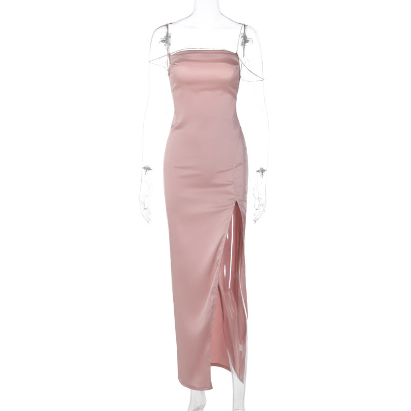 Damen Elegantes Maxikleid mit verführerischem Schlitz und trägerlosem Design Drune