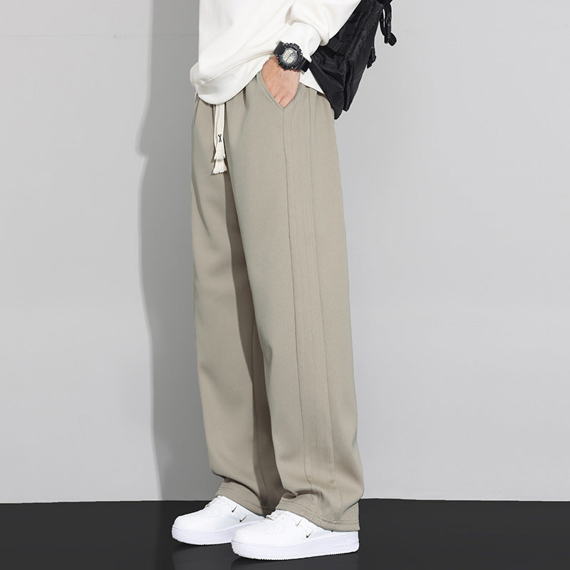 Herren Locker-weit geschnittene Lounge-Jogginghose mit Baumwoll-Fleece-Innenfutter und verstellbarem Kordelzug Drune