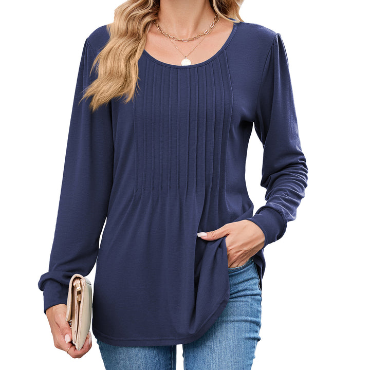 Damen Langarmshirt mit dekorativen Falten Drune