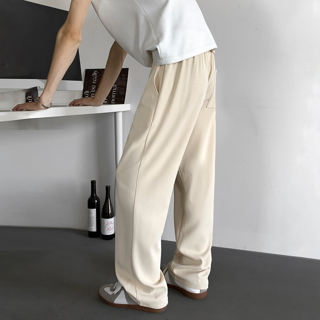 Herren Weite Relaxed-Fit Loungehose mit elastischem Bund und Tunnelzug Drune