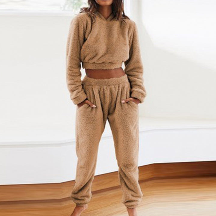 Damen kuscheliges Lounge-Set aus weichem Fleece Drune