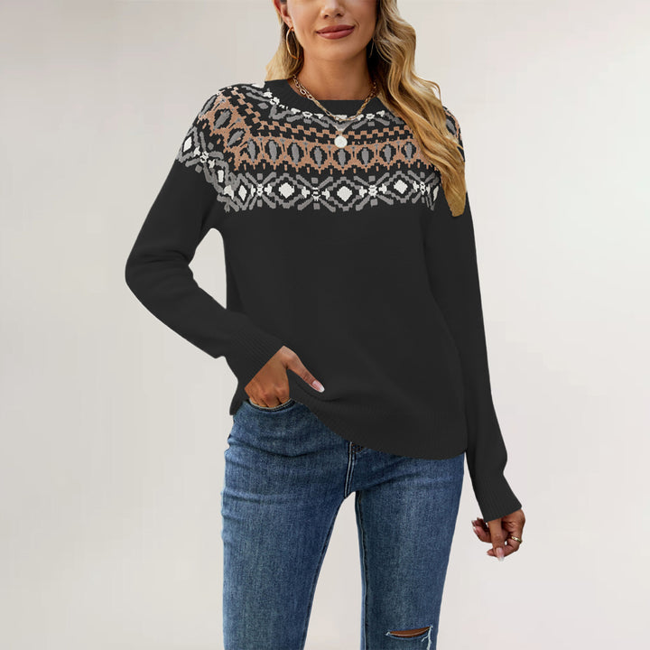Damen Strickpullover mit trendy Muster Drune