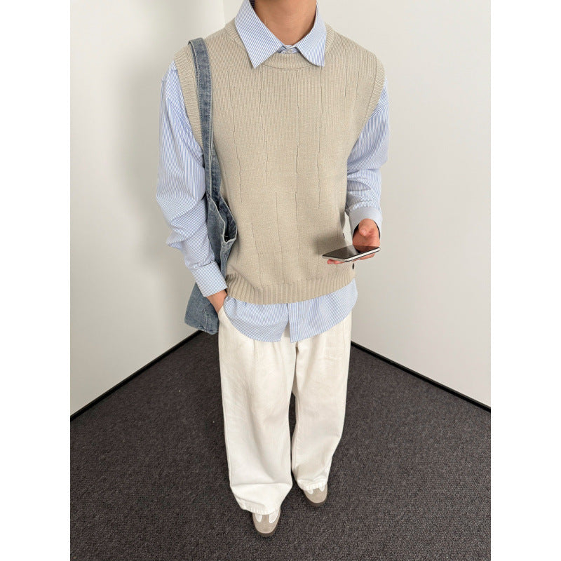 Unisex Stylischer Strickpullover ohne Ärmel Drune