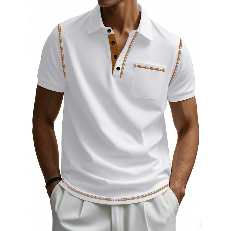 Herren Polo-Shirt mit kontrastierendem Kragen und modischem Schnitt Drune