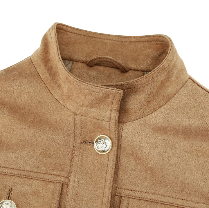 Damen Cropped Suede Jacke Drune