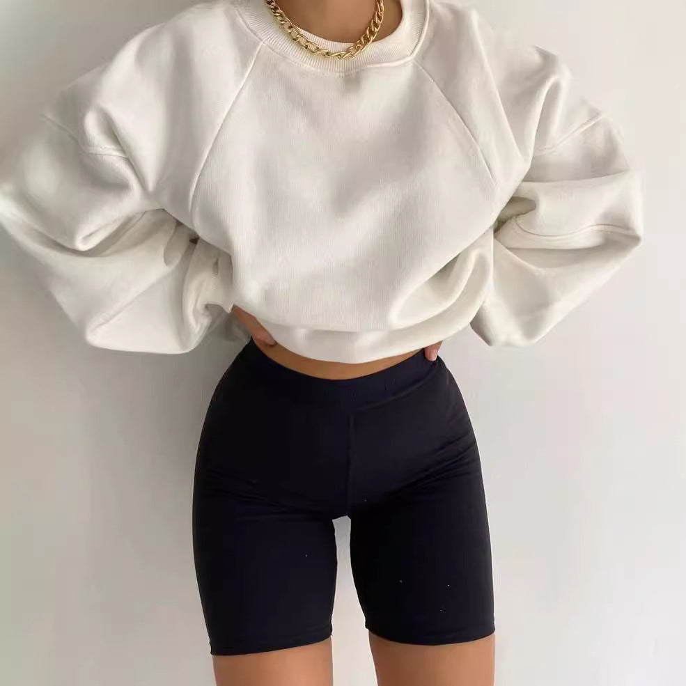 Damen Oversized Sweatshirt mit Puffärmeln Drune