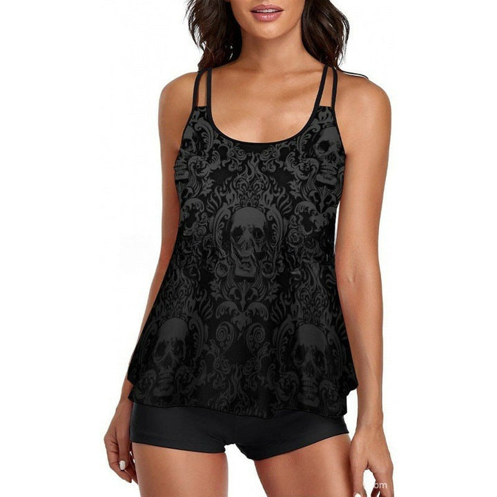 Damen Sportliches Tankini-Set mit bequemem Shorts und verstellbaren Trägern Drune