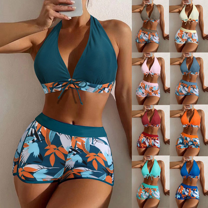 Damen Sportliches Bikini-Set mit floralem Muster Drune