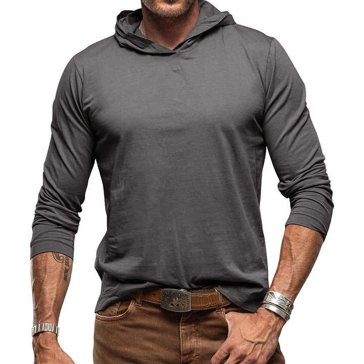 Drune | Kapuzenpullover Slim Fit Langarm Leichter Baumwollstrick Minimalistischer Stil
