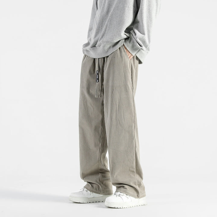 Herren Weitgeschnittene Streifenstahlhose Drune