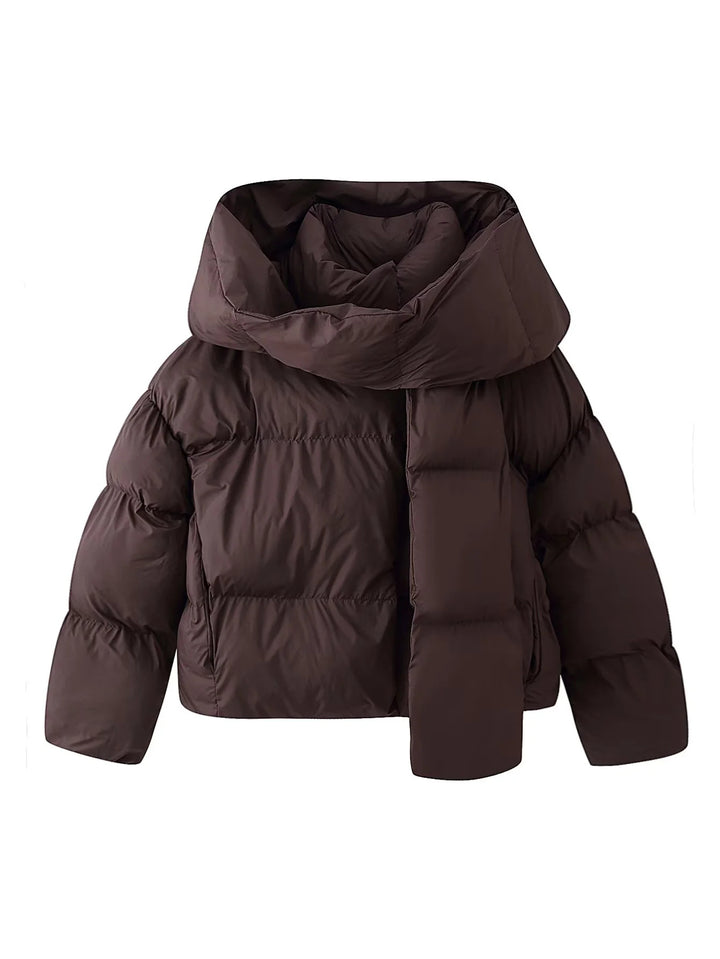 Damen nan wattierte Kurzsteppjacke mit voluminösem Schalkragen und Oversize-Schnitt Drune