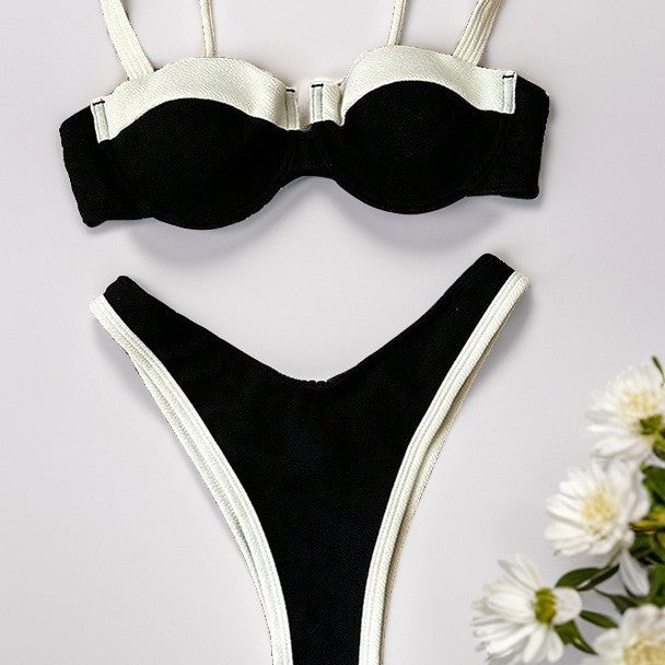 Damen Bikini mit gepolstertem Oberteil und verstellbaren Trägern Drune