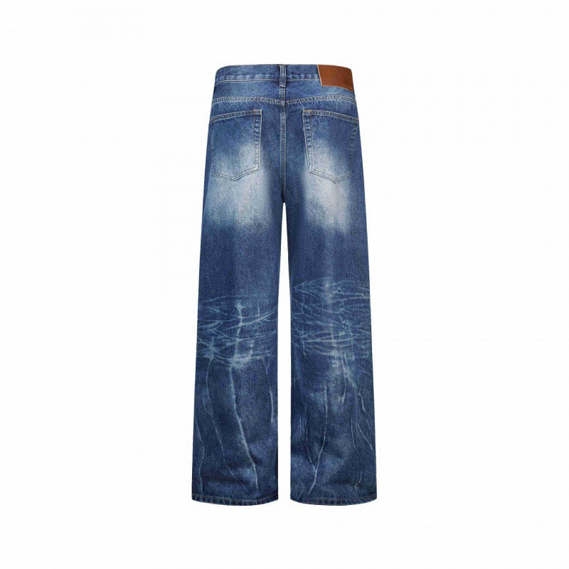Damen Weitgeschnittene Highwaist-Jeans mit Used-Effekt, Distressed-Details und Fünf-Taschen-Schnitt Drune
